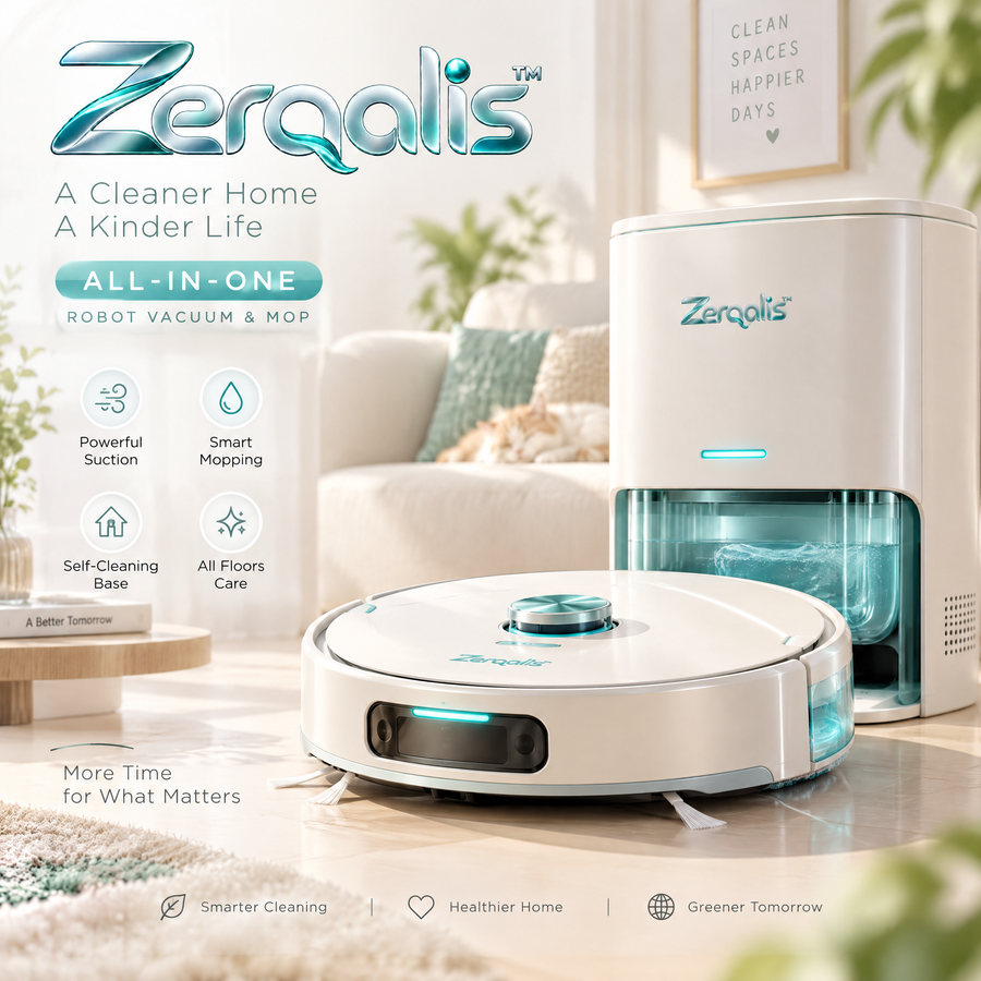 Zerqalis™ All-in-One Vacuum and Mop with Self-Cleaning Base — main design