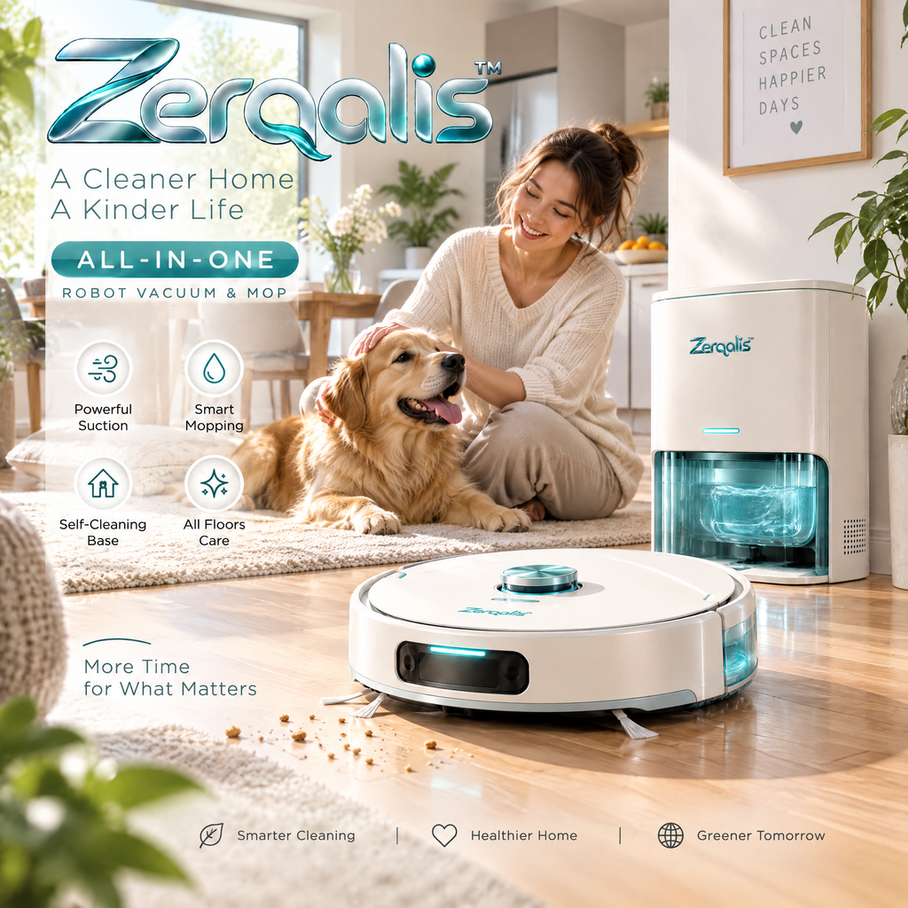 Zerqalis™ All-in-One Vacuum and Mop with Self-Cleaning Base — home styling