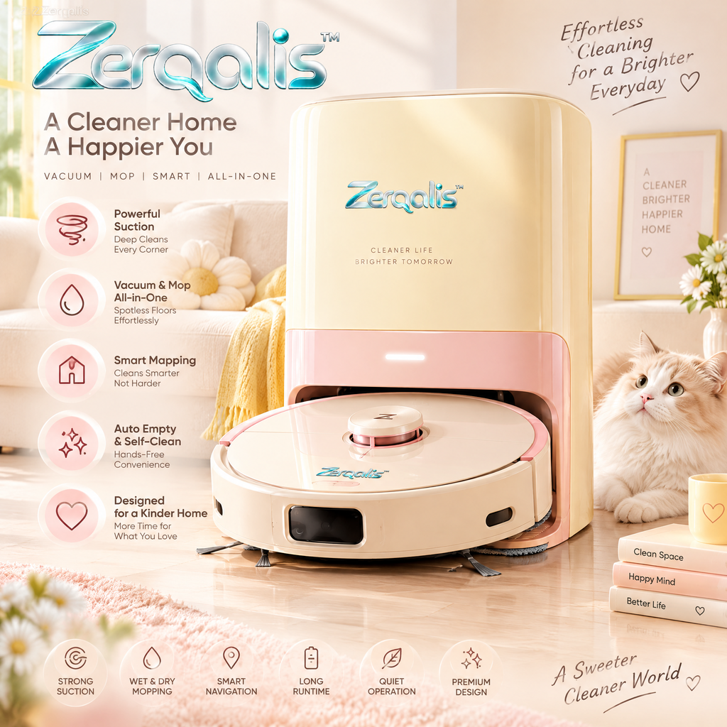 Zerqalis™ Premium Auto-Empty & Self-Cleaning Robot Vacuum — main design