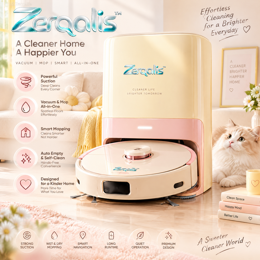 Zerqalis™ Premium Auto-Empty & Self-Cleaning Robot Vacuum — main design