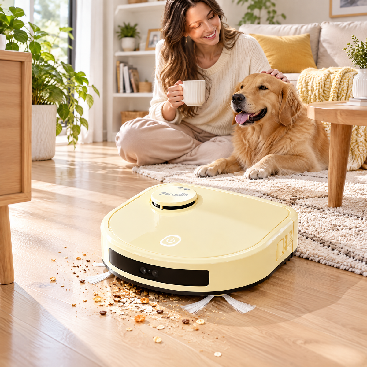 Zerqalis™ D-Shape Corner-Cleaning Robot Vacuum — home styling